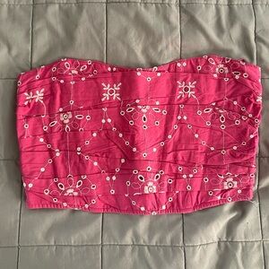 ZARA Pink Cropped Corset Top Size L